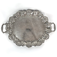 Cargar imagen en el visor de la galería, Antigua Bandeja de Servicio Baño Plata Estilo Barroco Vintage