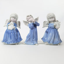 Cargar imagen en el visor de la galería, Antiguo Juego 3 Ángeles Músicos Porcelana Vintage Coleccionables
