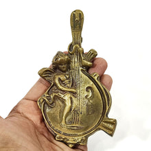 Cargar imagen en el visor de la galería, Antigua Jabonera Cenicero Bronce Querubín Mandolina Barroco