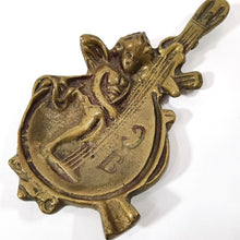 Cargar imagen en el visor de la galería, Antigua Jabonera Cenicero Bronce Querubín Mandolina Barroco
