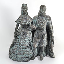Cargar imagen en el visor de la galería, Antigua Figura Escultura Carlota y Maximiliano Escayola