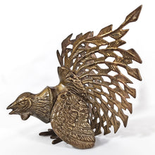 Cargar imagen en el visor de la galería, Gallo Antiguo de Pelea Bronce Vintage 70s Figura Escultura