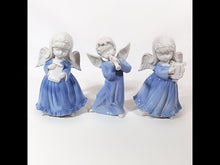 Cargar y reproducir el video en el visor de la galería, Antiguo Juego 3 Ángeles Músicos Porcelana Vintage Coleccionables