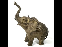 Cargar y reproducir el video en el visor de la galería, Antiguo Elefante Bronce India Vintage 70s, 1 Colmillo