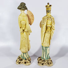 Cargar imagen en el visor de la galería, Antiguo Par Figuras Asiáticas Hechas En Italia, En Resina
