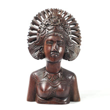 Cargar imagen en el visor de la galería, Figura Madera Tallada Balinesa Dama Tradicional Indonesia