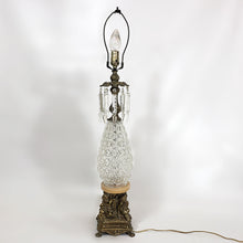 Cargar imagen en el visor de la galería, Antigua Lámpara Cristales Metal Querubines Tipo Barroco, 60s