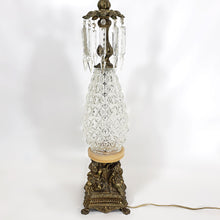 Cargar imagen en el visor de la galería, Antigua Lámpara Cristales Metal Querubines Tipo Barroco, 60s