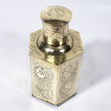 Cargar imagen en el visor de la galería, Recipiente Antiguo Chino Bronce de Té, Dragones Grabados