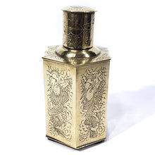 Cargar imagen en el visor de la galería, Recipiente Antiguo Chino Bronce de Té, Dragones Grabados