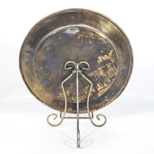 Cargar imagen en el visor de la galería, Antiguo Plato Decorativo Pavo Real Cobre India Grabado 29 cm