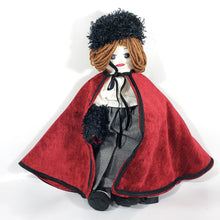 Cargar imagen en el visor de la galería, Antigua Muñeca de Trapo de Lujo Dama Francesa con Capa