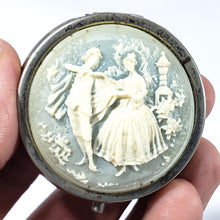 Cargar imagen en el visor de la galería, Antiguo Pastillero Camafeo Latón Resina 60s Vintage Pequeño