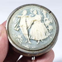 Cargar imagen en el visor de la galería, Antiguo Pastillero Camafeo Latón Resina 60s Vintage Pequeño