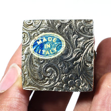 Cargar imagen en el visor de la galería, Antigua Caja Italiana Latón con Decenario Rosas Metal Vintage
