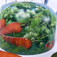 Cargar imagen en el visor de la galería, Tetera Decorativa Antigua Pintada Óleo Cosecha y Vegetales