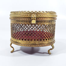 Cargar imagen en el visor de la galería, Antiguo Alhajero Porcelana Fragonard Metal Filigrana estilo Barroco