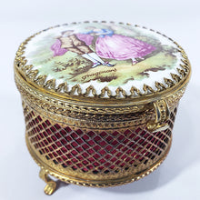 Cargar imagen en el visor de la galería, Antiguo Alhajero Porcelana Fragonard Metal Filigrana estilo Barroco