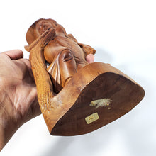 Cargar imagen en el visor de la galería, Escultura Antigua Madera Tallada Dama Asiática Vintage 30 cm