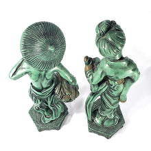 Cargar imagen en el visor de la galería, Esculturas Figuras Japonesas Geisha Agricultor Vintage Bronce