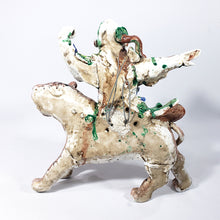 Cargar imagen en el visor de la galería, Antigua Escultura Porcelana Guerrero Chino Tigre Vintage