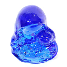 Cargar imagen en el visor de la galería, Escultura Virgen María y Jesús Cristal Murano Azul Vintage