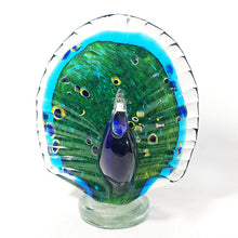 Cargar imagen en el visor de la galería, Figura Escultura Pavo Real Cristal Murano Vintage 2.7 kg