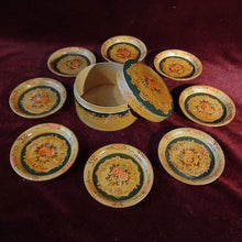 Cargar imagen en el visor de la galería, Caja Con 8 Platos Pequeños De Papel Mache Japoneses De 1950