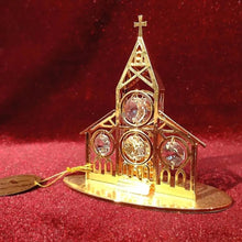 Cargar imagen en el visor de la galería, Iglesia En Baño De Oro 24 K Con Cristal Austriaco