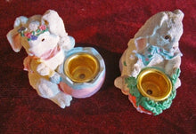Cargar imagen en el visor de la galería, Par de Portavelas de Conejitos dePascua en Pasta