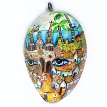 Cargar imagen en el visor de la galería, Máscara Mexicana Paisaje Artesanía Fibra Vidrio Grande 54 cm