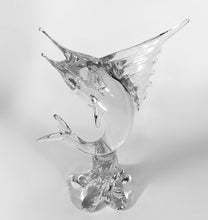 Cargar imagen en el visor de la galería, Escultura Pez Espada Cristal Estilo Murano Vidrio Grande 3 Kg