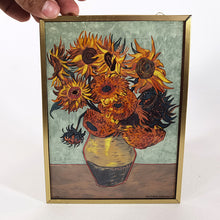 Cargar imagen en el visor de la galería, Cuadro Cristal Vang Gogh Girasoles Glassmasters Vintage 80s