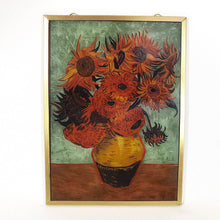 Cargar imagen en el visor de la galería, Cuadro Cristal Vang Gogh Girasoles Glassmasters Vintage 80s