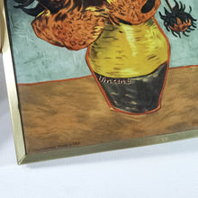 Cargar imagen en el visor de la galería, Cuadro Cristal Vang Gogh Girasoles Glassmasters Vintage 80s