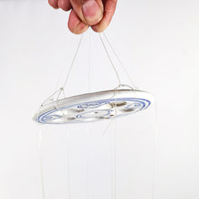 Cargar imagen en el visor de la galería, Antigua Campana Viento Cerámica Azul Aves Vintage Retro