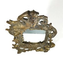 Cargar imagen en el visor de la galería, Antiguo Espejo Bronce Victoriano Art Nouveau Vintage