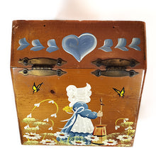 Cargar imagen en el visor de la galería, Antigua Caja Galletero Pan Vintage Amish Pintada a Mano