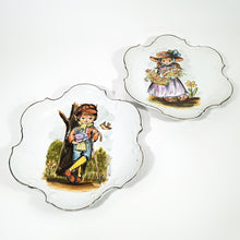 Cargar imagen en el visor de la galería, Antiguo Par Platos Coleccionables Cameo Japan Pared Vintage
