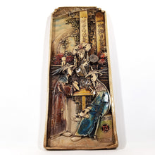 Cargar imagen en el visor de la galería, Antigua Placa Japonesa Escena Tradicional Relieve Vintage