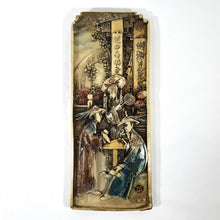 Cargar imagen en el visor de la galería, Antigua Placa Japonesa Escena Tradicional Relieve Vintage