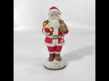 Cargar y reproducir el video en el visor de la galería, Figura Antigua Decorativa Santa Claus USA 1935 Cerámica
