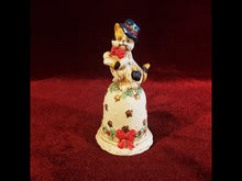 Cargar y reproducir el video en el visor de la galería, Campana Antigua Coleccionable Navideña Gato