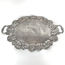 Cargar imagen en el visor de la galería, Antigua Bandeja de Servicio Baño Plata Estilo Barroco Vintage
