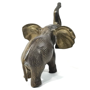 Antiguo Elefante Bronce India Vintage 70s, 1 Colmillo