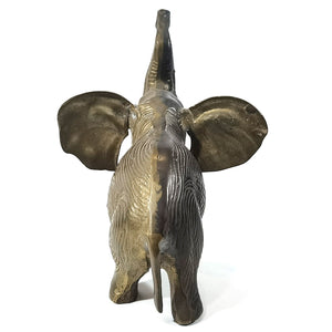 Antiguo Elefante Bronce India Vintage 70s, 1 Colmillo