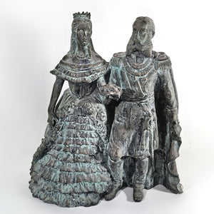 Antigua Figura Escultura Carlota y Maximiliano Escayola