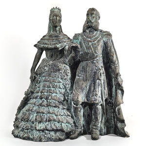 Antigua Figura Escultura Carlota y Maximiliano Escayola