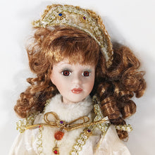 Cargar imagen en el visor de la galería, Muñeca De Porcelana Vintage Coleccionable 43 Cm Dorada

