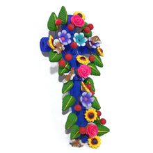 Cargar imagen en el visor de la galería, Artesanía Cruz de Barro Policromado Souvenir Usado 2003
